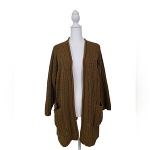 Billabong Oversized Open Weave Cardigan Sweater With 2 Front Pockets Size Small